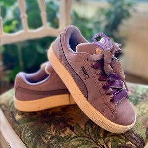Puma Lavender Suede Skate Sneakers